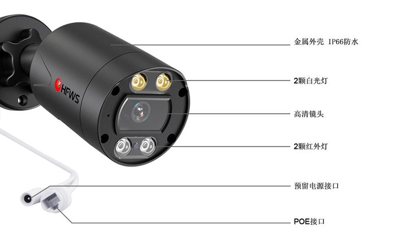 800万poe高清摄像头超市监控全套设备家用室内外商用工厂监控套装